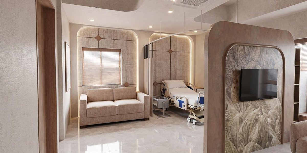 Inpatient room at Arkkaya Women's Hospital, Visnagar